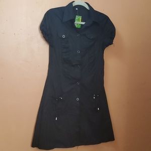 New Fashion Short Sleeve Black Dress.